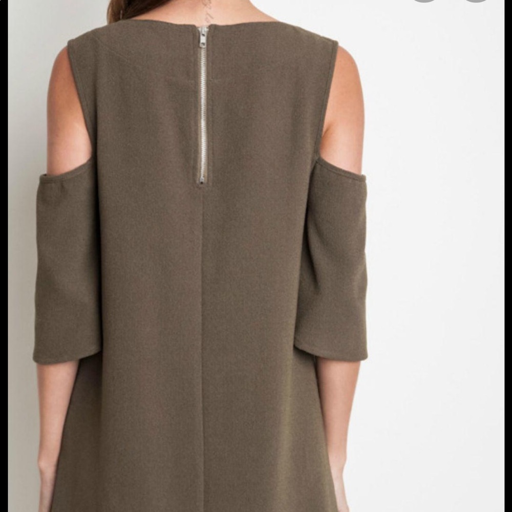 Umgee Cold Shoulder Shift Dress